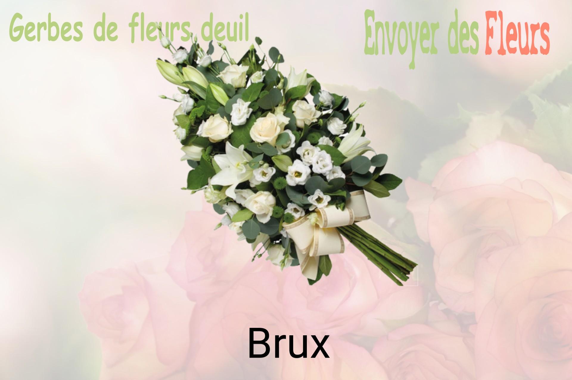 Gerbe de fleurs de deuil livrée à Brux